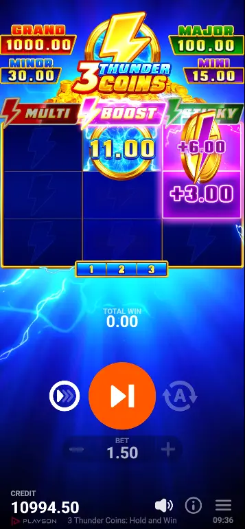 Feature Coin Multi roja colocando multiplicadores x2 x3 x5 en celdas vacías